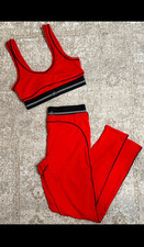 Alo Women's 2-Piece Athleisure Set Sports Bra Pants Black/White Size S