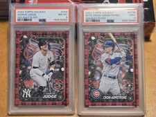 2024 Topps Holiday Plaid Aaron Judge Pete Crow Armstrong SP PSA 9 Mint/8 NM-MT 