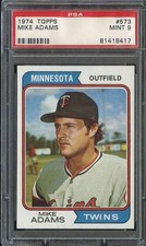 1974 TOPPS #573 MIKE ADAMS PSA 9 (RC) TWINS *B74551