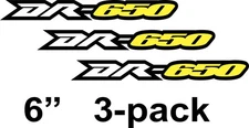 6" DR650 Dr 650 Yellow Universal Stickers Decals Graphics airbox tank plates SE