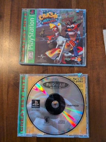 Crash Bandicoot WarpedCTR: Crash Team Racing - PlayStation 1, & Pacman world