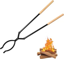 Heavy Duty Firewood Tongs – 42" Large Fireplace Tongs Log Grabber with Scissor