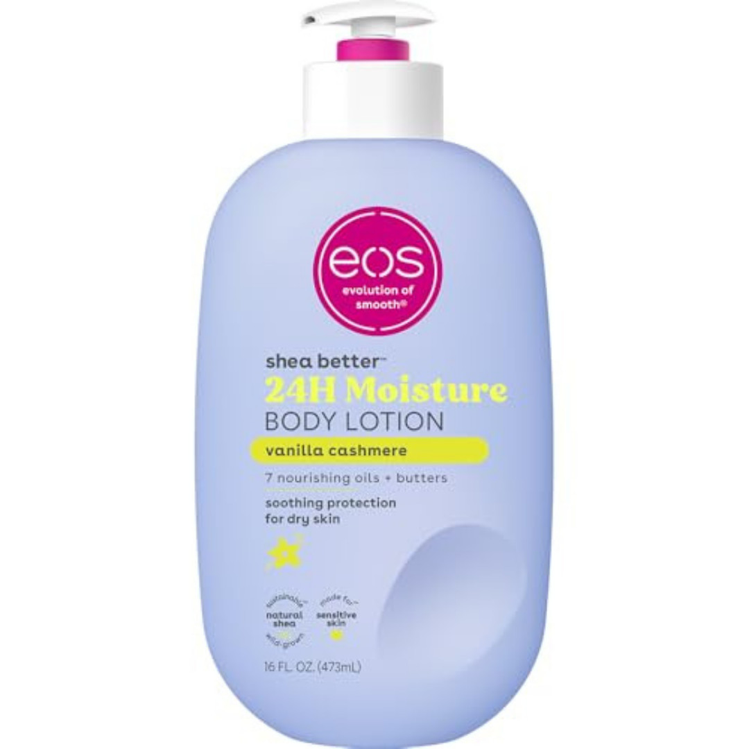 Eos Shea Better Body Lotion Vanilla Cashmere, 24-Hour Moisture Skin Care, Lightw