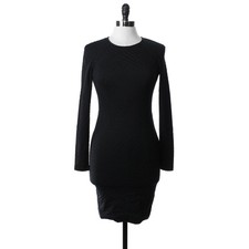 Cut25 Womens 0 Stretch Open Back Bodycon Sheath Dress Knee-Length Black Solid