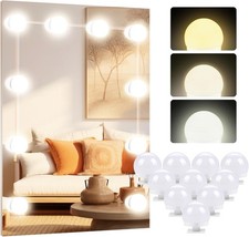 Hollywood Mirror Lights Stick on 10 Bulbs, Makeup Lights for Dressing Table, USB