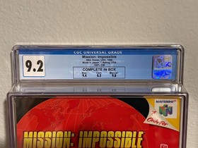 Mission Impossible N64 CGC 9.2 CIB Box 9.4 Manual 9.8 Nintendo 64 1998 Graded