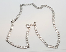 Mens 9ct White Gold Necklace Chain 18 Hallmarked Fine Jewellery Not Scrap Unisex