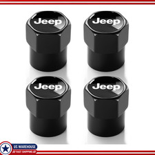 4 Pieces Metal Tire Valve Stem Caps O-ring Jeep Black 4 Pieces Metal Tire Valve Stem Caps O-ring Jeep Black