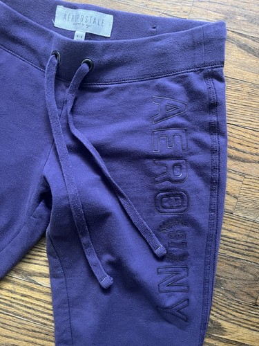 Y2K women’s Aeropostale low rise flare sweatpants nice color purple NYC M - Picture 4 of 6