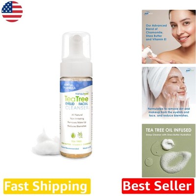 Gentle Tea Tree Facial Cleanser 6oz - Soothing Eyelid Wash for Acne Prone Skin