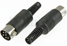 10pcs 6 pin din plug, Molded plastic Connector 15-0275