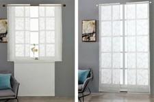 Tende Per Porta Finestra 2 Pezzi 60x240 Cm - Bianche Semitrasparenti, Effetto Lino | Tasca Per Asta