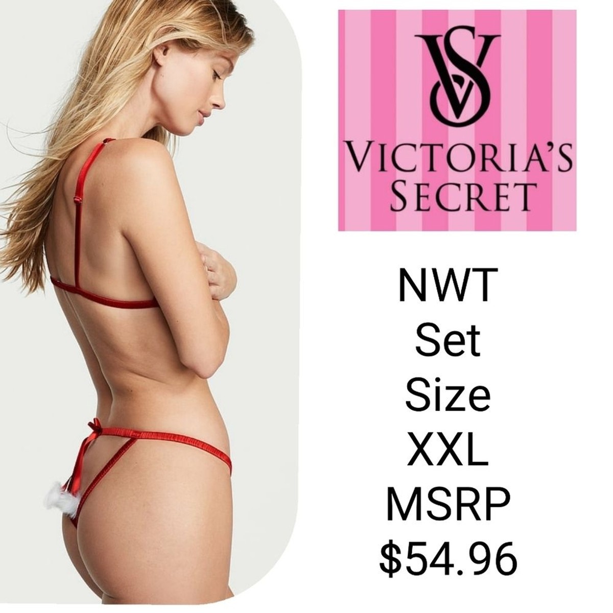 NWT Victoria's Secret Dream Angels Candy Cane Peekaboo Lingerie Set Size  XXL | eBay