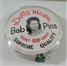 Vintage Dotty Mason Bob Pins In Compact Style Case Binghampton NY Old Stock