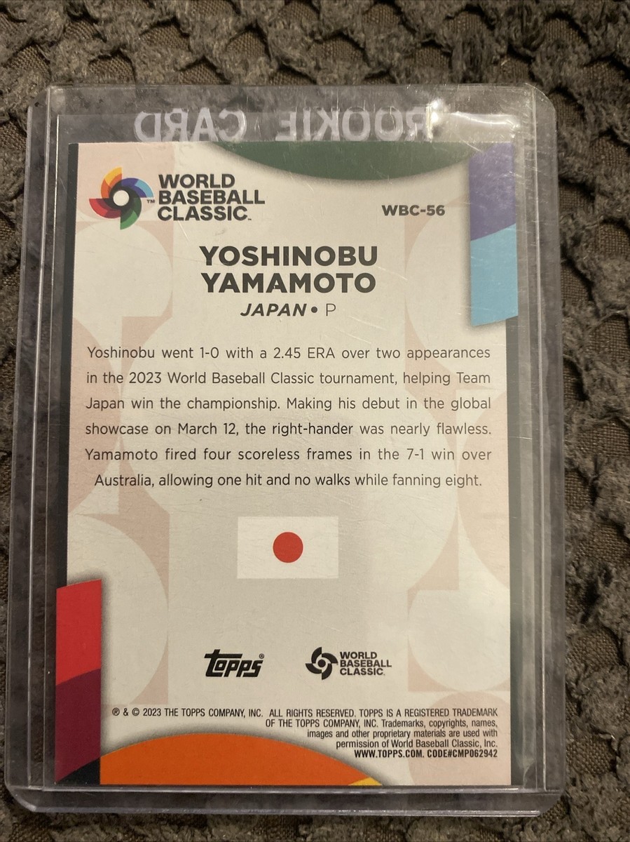2023 Topps World Baseball Classic Stars Yoshinobu Yamamoto WBC-56