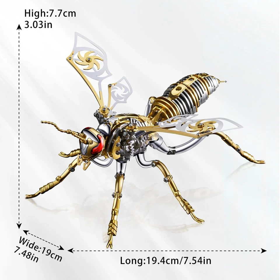 3D Metal Puzzles, Metal Model Kits for Adults Wasp Mechanical,Steel 3D Puzzle... - Image 2 of 4