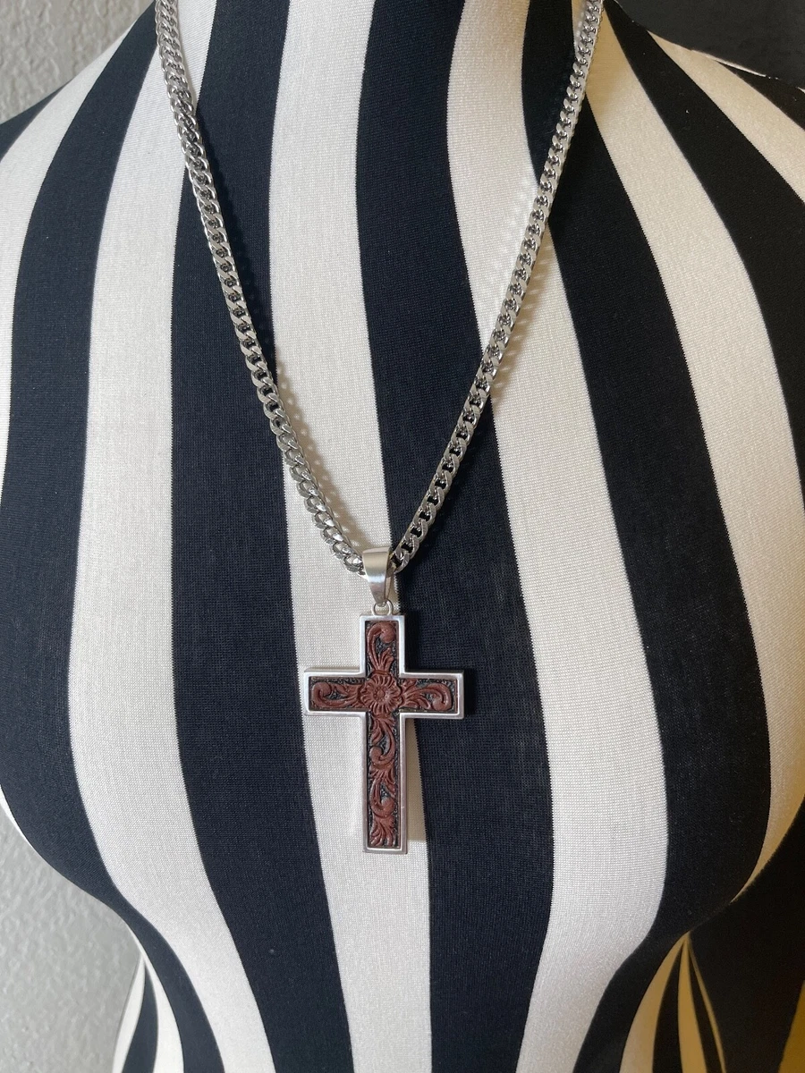 Mens western hotsell silver cross necklace