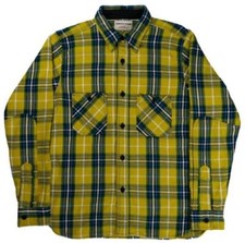 Samurai Jeans 392 Yellow Heavyweight Rope Dyed Plaid Flannel Shirt SIN24-02W S