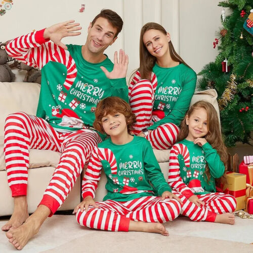2024 Christmas Pajamas Kid Baby Outfits Tops+Pants 2PCS Xmas Sleepwear Clothes - Afbeelding 1 van 20