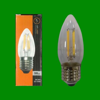 1x 5W APL Lamp C35 LED Filament Edison Screw E27 Dimmable Light Bulb 2700K Warm