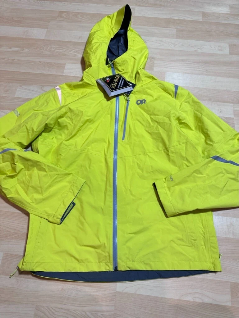 Outdoor Research Foray II Gore-Tex GTX Rain Shell Jacket Mens XL Reflective  Neon