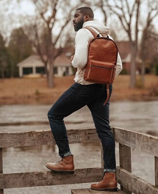Ranieri Vegan Leather Backpack - 13-inch Laptop Bag - Unisex  display picture 2