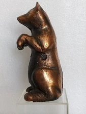 Original Cast Iron Penny Bank, Begging Bear,  with Copper Wash