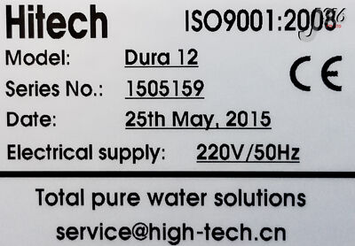 20945 HITECH DURA SERIES WATER PURIFICATION SYSTEM DURA 12 | eBay