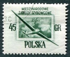POLAND 1954 45g deep green SG856 FG NH International Gliding Competition a ##W26