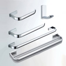 Chrome Brass Bathroom Accessories Set Towel Bar Paper Holder Hooks Hardware Kit