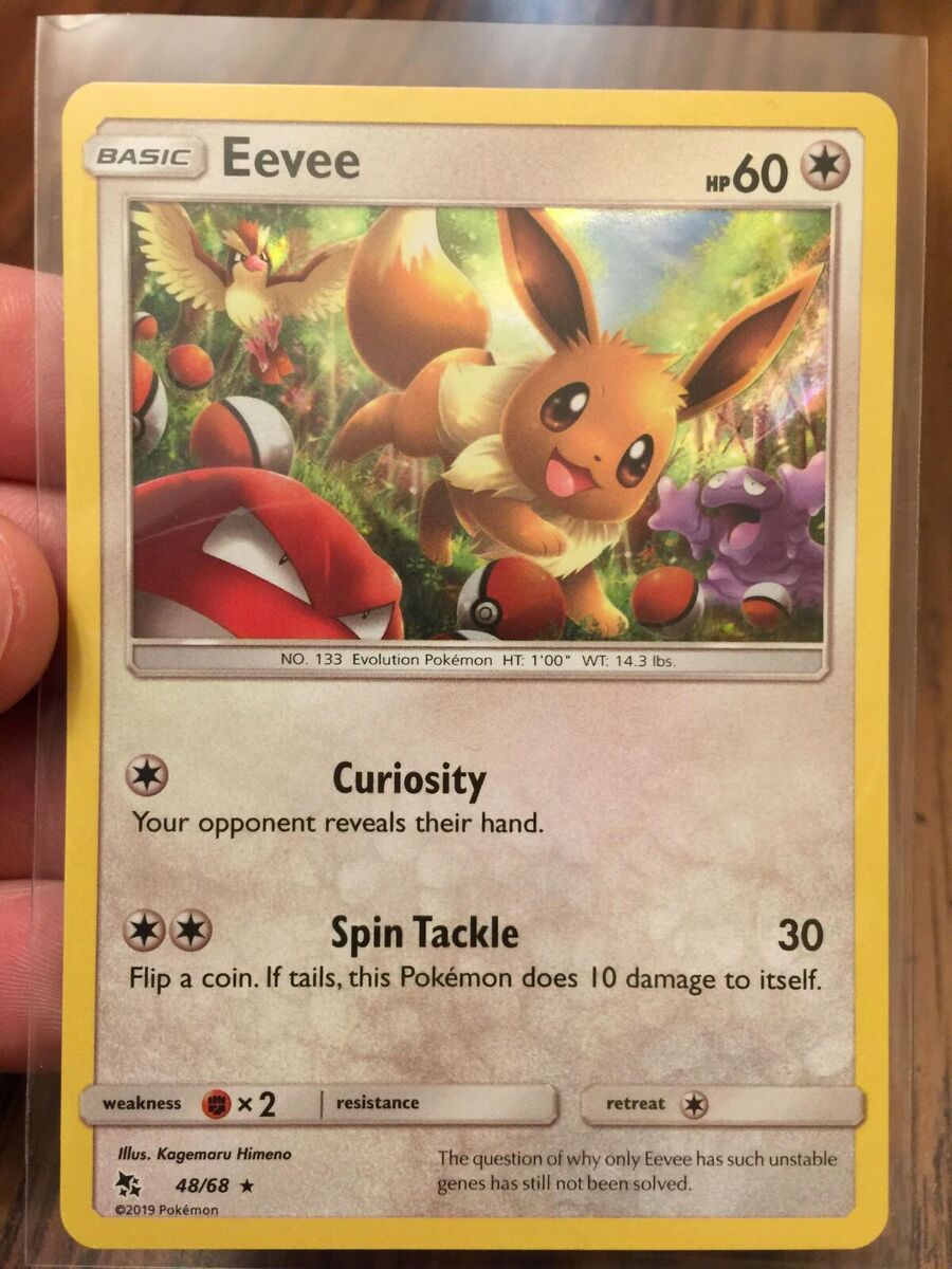 EEVEE 2019 BASIC RARE HOLO POKEMON CARD - HIDDEN FATES - #48 EEVEE 2019 BASIC RARE HOLO POKEMON CARD - HIDDEN FATES - #48