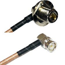 RG400 N Female Bulkhead Angle to BNC MALE ANGLE RF Cable FAST-SHIP LOT