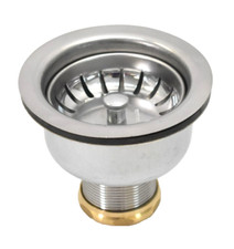 Stainless Steel Deep Duo Basket Strainer Assembly 3-1/2" Universal Fit