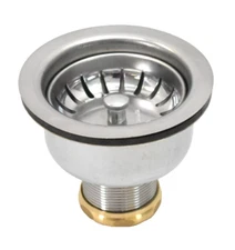 Stainless Steel Deep Duo Basket Strainer Assembly 3-1/2" Universal Fit