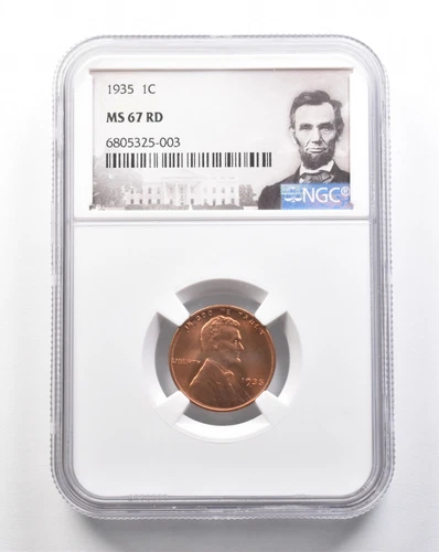 1935 Lincoln Wheat Cent MS67 RD NGC *7483