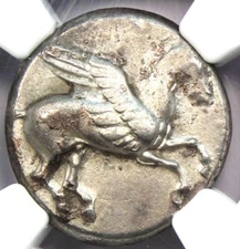 Acarnania Leucas AR Stater 300 BC Pegasus and Athena Coin - Certified NGC Ch VF