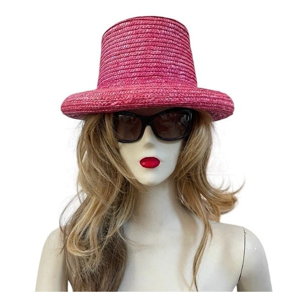 De colección Sombrero de Cubo BETMAR Rosa Caliente Sombrero de Paja Mujeres Sombrero de Playa Sombrero de Protección Solar Foto 2 de 4