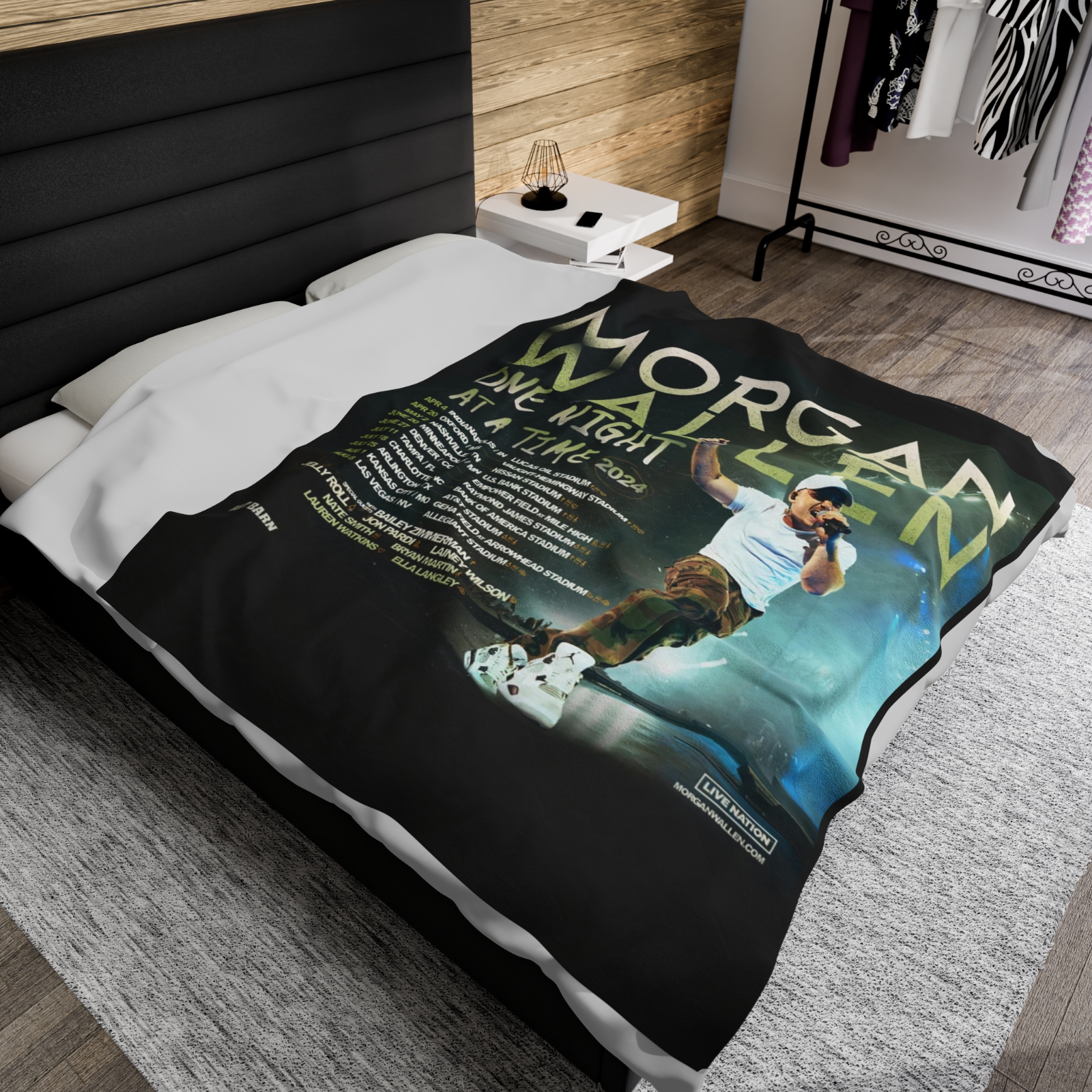 Morgan Wallen One Night At A Time 2024 Velveteen Plush Throw Blanket