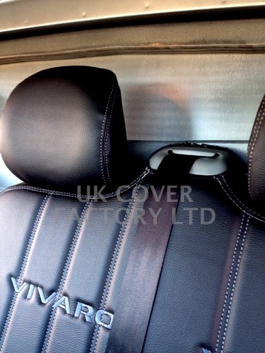 FORD TRANSIT CUSTOM 2013-2021 Van Seat Covers- PVC Leather X121BK-GY - Picture 3 of 12