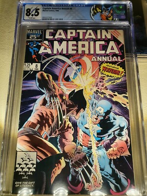 Captain America Annual 8 - CGC 8.5 - wolverine custom blue label 