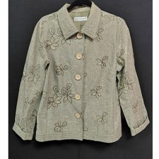 REQUIREMENTS Embroidered Floral Jacket Collared Women See Measurements