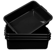 Black 4-Pack Commercial Bus Tubs /Tote , Stackable Plastic Utility 13 Liter S...