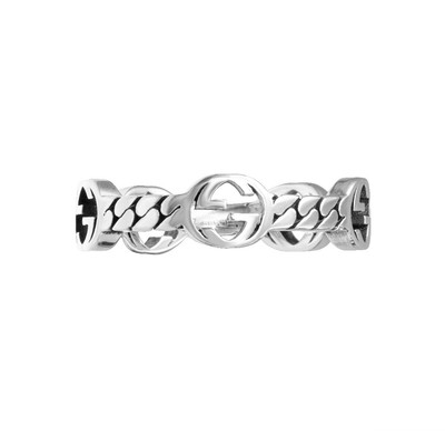 Gucci Interlocking G Ring Silver 925 Semi Shiny