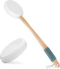 AmazerBath Lotion Applicator for Back, Feet, 2 Replacement Pads with White 