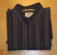 Herren Langarmhemd Camel active Gr. 2XL regular fit dunkel gestreift – gebraucht