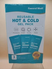 General Medi Reusable Hot & Cold Gel 3 Pack Each 5"x9" Microwavable Flexible