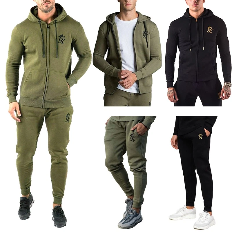 GYM KING Mens Full Tracksuits Hoodie Joggers Zip Sweat Casual Gym Bottoms S-XL