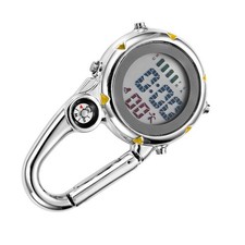 Backpack Clip On Band Carabiner Digital Sports Fob Watch Luminous For Hikers qq
