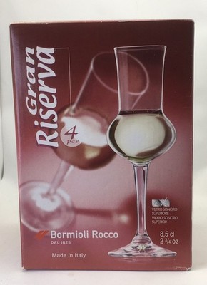 Bormioli Rocco Gran Riserva Glass Set Of 4 Italy Opened Box