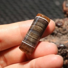 Only 1 Energy Tibetan Old Agate Natural Silkworm Eyed Big Rich dZi Bead Pendant